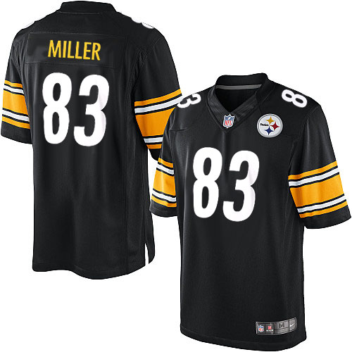 Men's Limited Heath Miller Nike Jersey Black Home - #83 NFL Pittsburgh Steelers